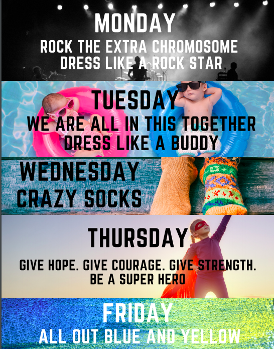 culverCES's tweet photo. Join In On Spirit Week (3/15-3/19) to Help Raise Awareness of Down Syndrome Day- 3/21. This awareness &amp; support recognizes of the dignity and rights of people with Down Syndrome. March 21 was chosen to honor the third copy of the 21 chromosome present in those with Down syndrome. https://t.co/Ok3rdzZ21h