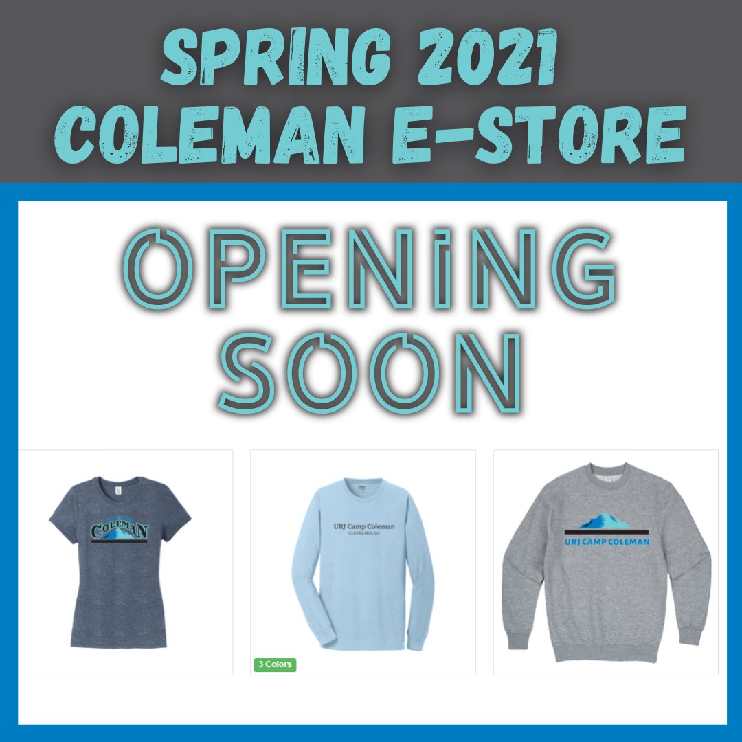Summer 2021 is just around the corner! To help you get ready, you can buy NEW Coleman apparel from our e-store that will be opening soon. We have a few new designs and items available! It opens TOMORROW, March 12th and will remain open for 2 weeks (until Friday, March 26th).