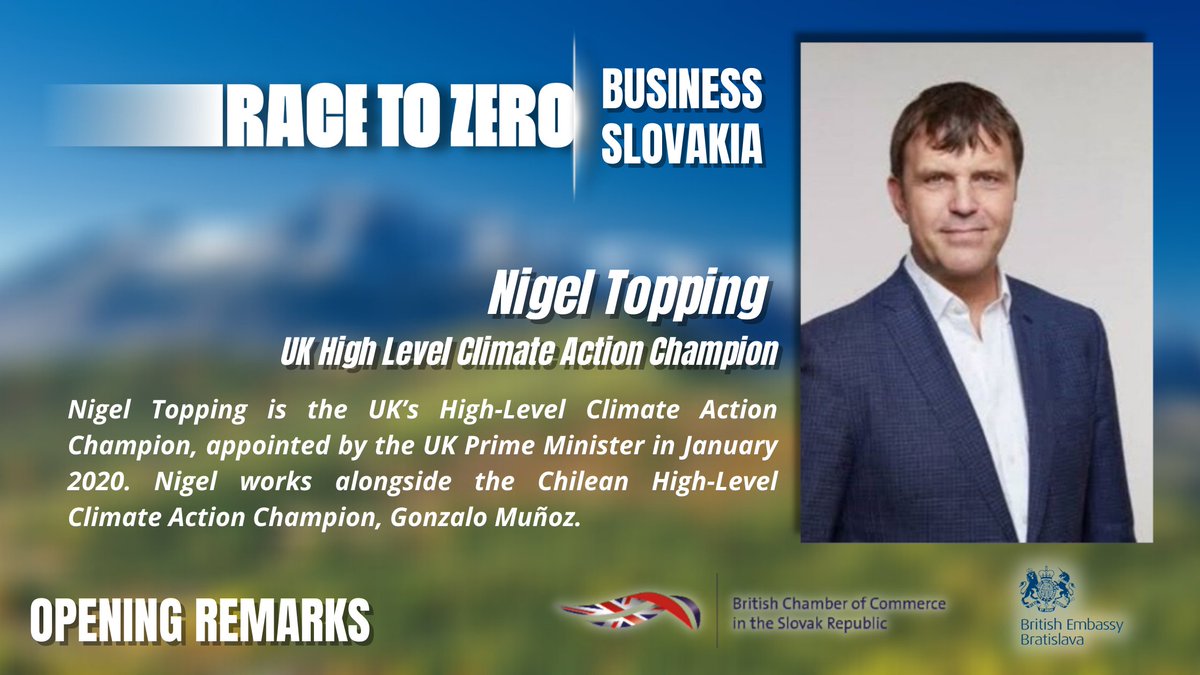 UKinSlovakia's tweet photo. Join us for the "Race To Zero Business" event on 18 March and hear from President of Slovakia 🇸🇰 @ZuzanaCaputova Amb @NigelMBaker1 and UK 🇬🇧 climate action champion @topnigel about ambitions for #COP26 🌎💚in the opening remarks. 

Register here 👉 https://t.co/HPFaIvO87E https://t.co/3dlPOSf61F