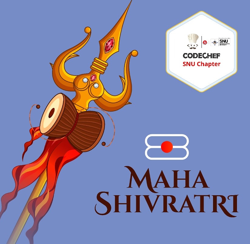 CodeChefSNU's tweet image. CodeChef SNU Chapter wishes Happy Maha Shivratri to all of you, may the divine blessings of Lord Shiva be with you and help you become a 5-star coder on CodeChef!
#CodeChef
#CodeChefChapters
#CodeChefCollegeChapters
#CodeChefChapterLeaders
#CodeChefSNUChapter