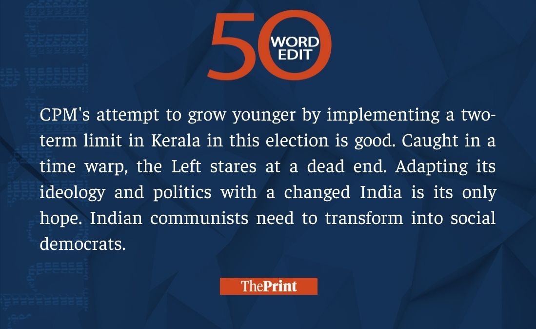 ShekharGupta's tweet image. Our #50WordEdit on CPM in Kerala trying to bring younger people in