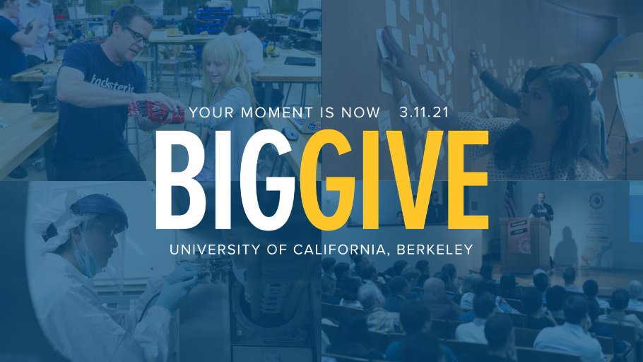 citrisnews's tweet photo. Today is #CalBigGive and we hope you can support the many student discovery programs at #CITRIS. From the Invention Lab to the @WITatUC DeCal courses, we are providing students with opportunities to seize their moment at @UCBerkeley! 🐻 💛
🔹 Give now: https://t.co/ALb2uyc2OK https://t.co/hLhHtYxhdS