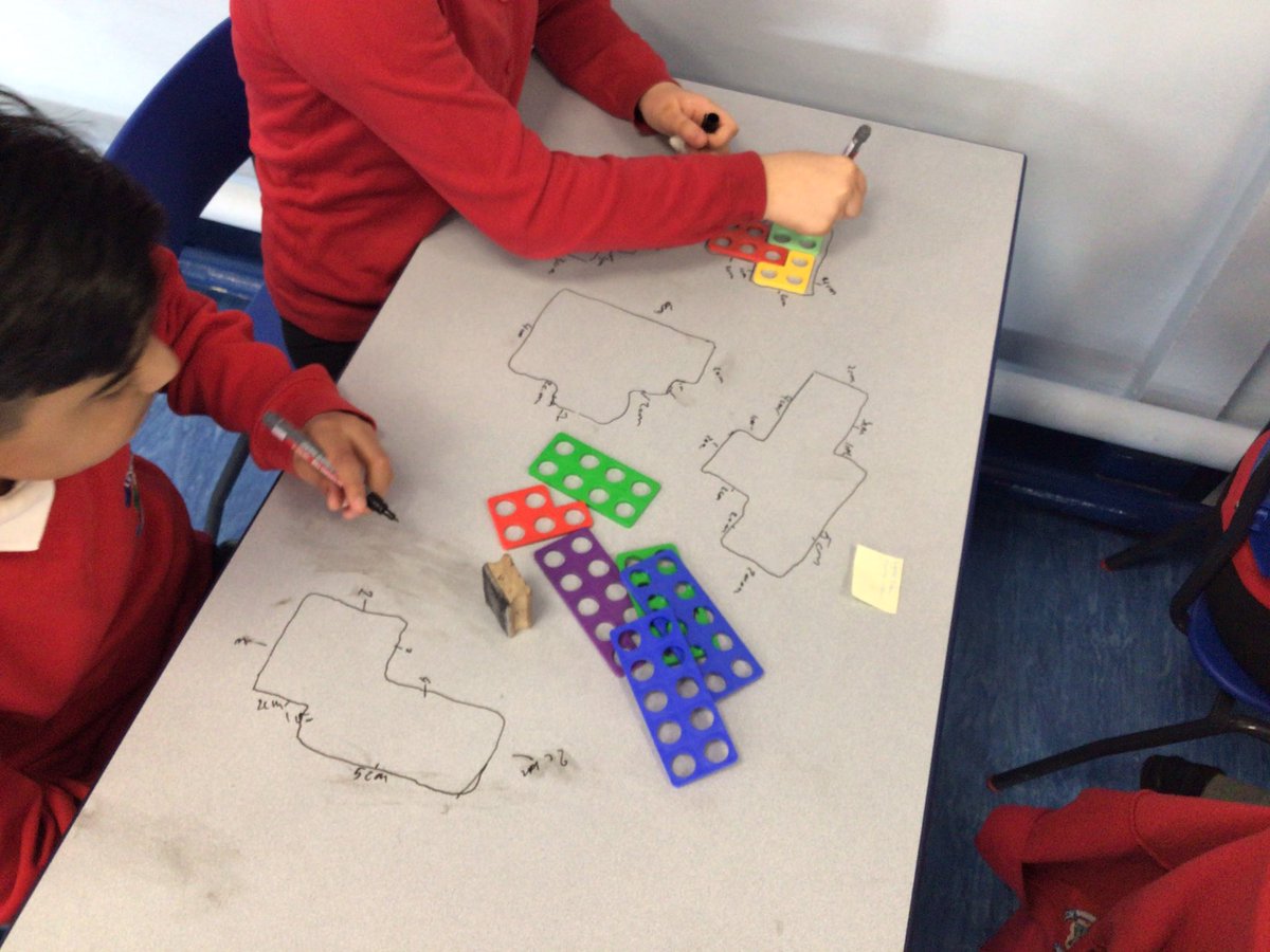 MissHitchlock's tweet photo. The children in year 6 @LeverEdgePri  enjoyed a table top maths activity today, investigating Area and Perimeter. https://t.co/fHTxvB9a59