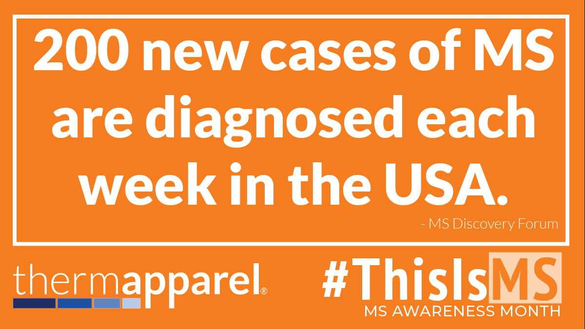 According to MS Discovery Forum, 200 new cases of MS are diagnosed each week in the US.  That's 200 cases too many. 
.
#ms #mswarrior #MSdiagnosed #MSdiagnosis #thermapparel #undercool #coolingvest 🧡
