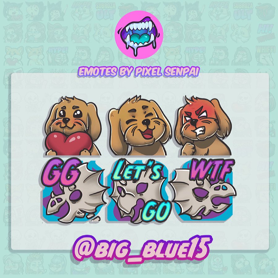 big_blue15's tweet photo. I hope they’re not sick of this by now, but please go and check out @ThePixelSenpai if you ever need twitch emotes doing. They absolutely crushed it and I’m so happy!! #supportdigitalart #twitch #streamer https://t.co/xLFvIiEVF0