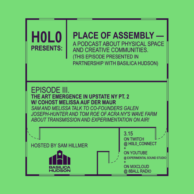 This Monday on <a href="/H0l0Nyc/">H0l0_NYC</a>'s Place of Assembly podcast: @xmadmx + @DmndTrrfr speak with Wave Farm <a href="/free103point9/">Wave Farm</a> to talk transmission and experimentation on air for pt. 2 of The Art Emergence in Upstate NY series. Presented w @esschicago <a href="/8ballradio/">8ballradio</a> bit.ly/ARTEMERGENCEpt2
