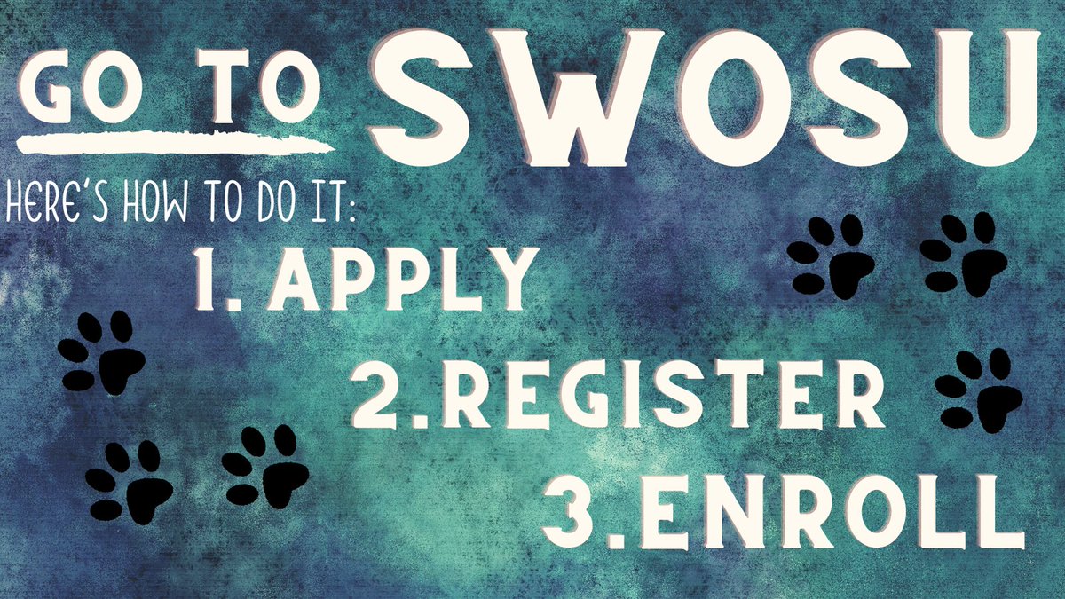 SWOSUNSO's tweet image. HELLO FUTURE BULLDAWGS! If you would like to attend SWOSU in the Fall of 2021 you must first follow these 3 steps:

1. Apply to SWOSU online &amp;amp; get accepted!
2. Register for a week to enroll for the Fall semester! (Available April 9 - July 23)
3. Enroll w/ your advisor that week!