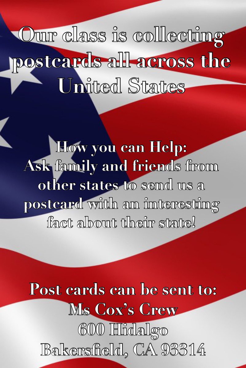 StacyRossi20's tweet photo. Help show my class the power of social media #postcardchallenge https://t.co/hbr803MDRm