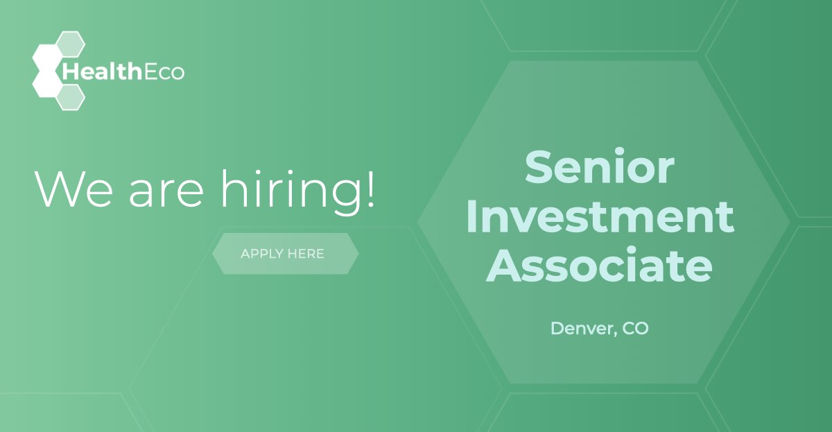TheHealthEco's tweet photo. Ready for a fast-paced, exciting opportunity to work with leading healthcare organizations from across the country? #HealthEco is #hiring a Senior Investment Associate in our Denver, CO office. Learn more about this #opportunity at https://t.co/VdIL1vwlfr https://t.co/DT3kQjOL2e