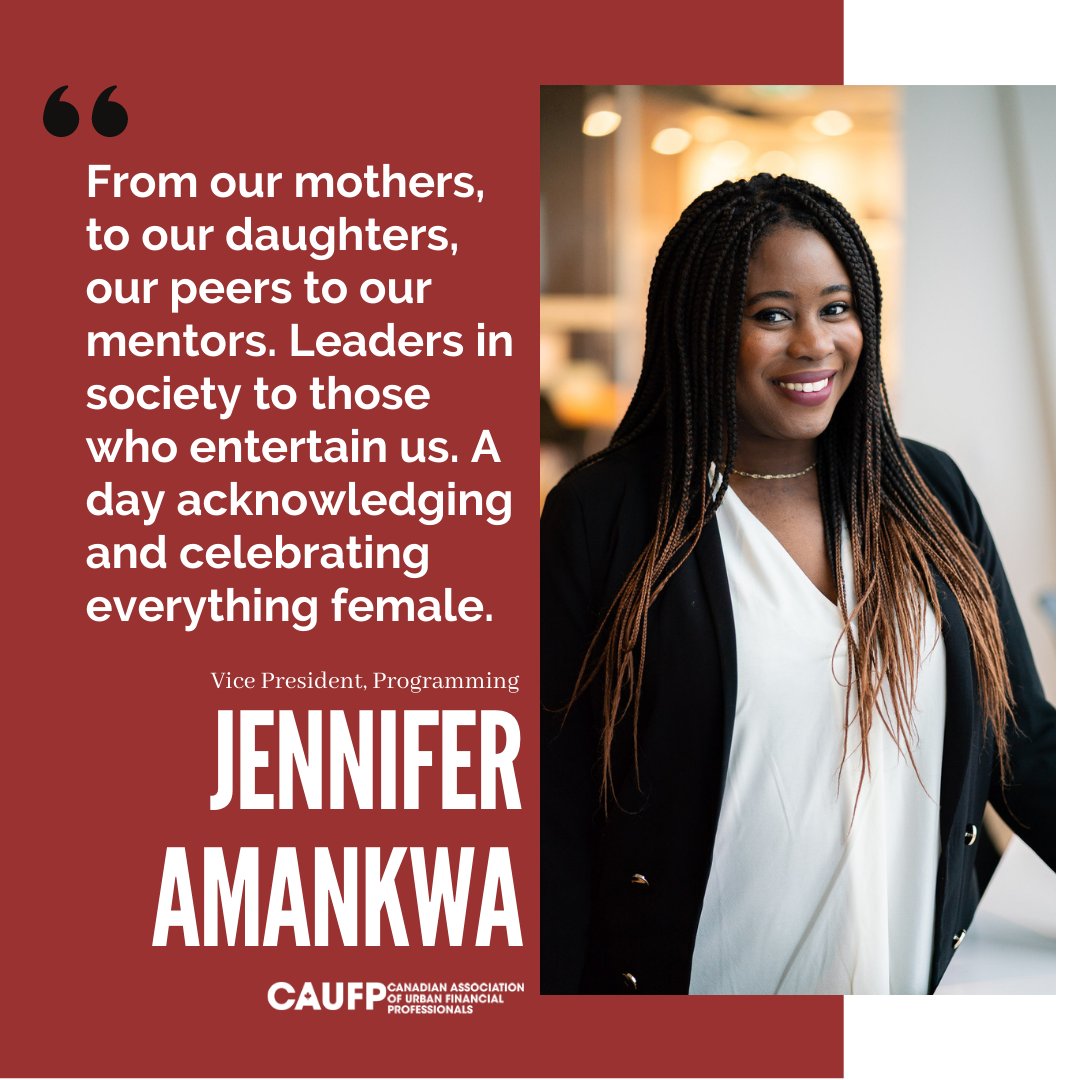 caufp's tweet photo. Jennifer Amankwa, VP Programming shares her view on what #IWD means to her.
Read the blog: https://t.co/8FP8JzVQNE
#womensmonth #womenempowerment #choosetochallenge #diversityandinclusion #womensmonth2021 #caufp #leadership https://t.co/d0tIiWdm3j