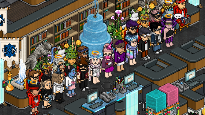 OfficialHabboUN's tweet photo. 🌟Look! UN had great visitors from @HabboFBINW3C! They are one of our partners and we are glad to see them visiting our base! 🌟 @Habbo https://t.co/WgJQRHI0Mn