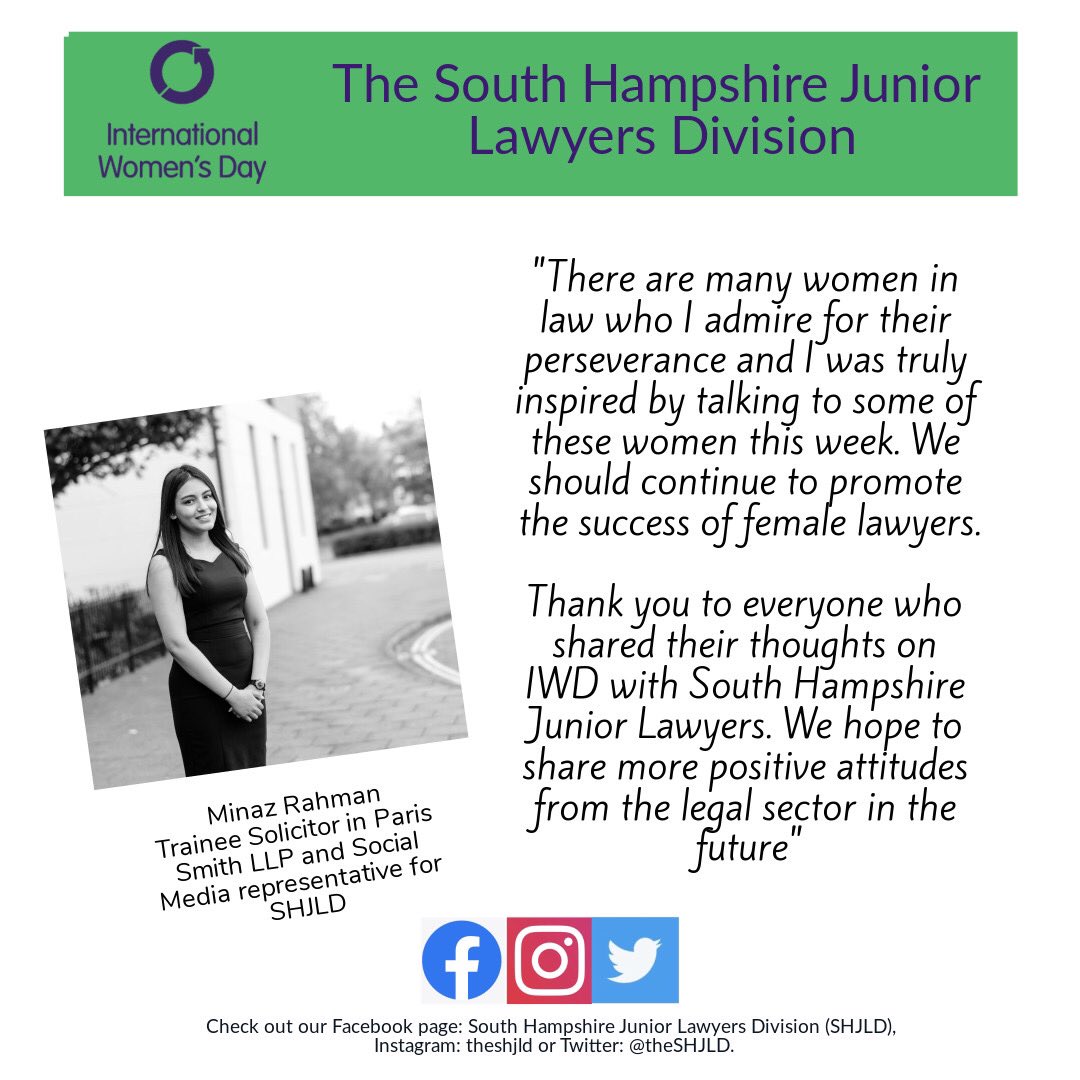 theSHJLD's tweet photo. Finally, I introduce myself as the SHJLD Social Media and Communications Representative.
Thank you to everyone who has liked, shared and supported our posts this week.
.
.
.
#IWD2021 #InternationalWomensDay2021 #SHJLD #choosetochallenge #JLD #JuniorLawyersDivision #Law #women https://t.co/B1Y8YSvicQ