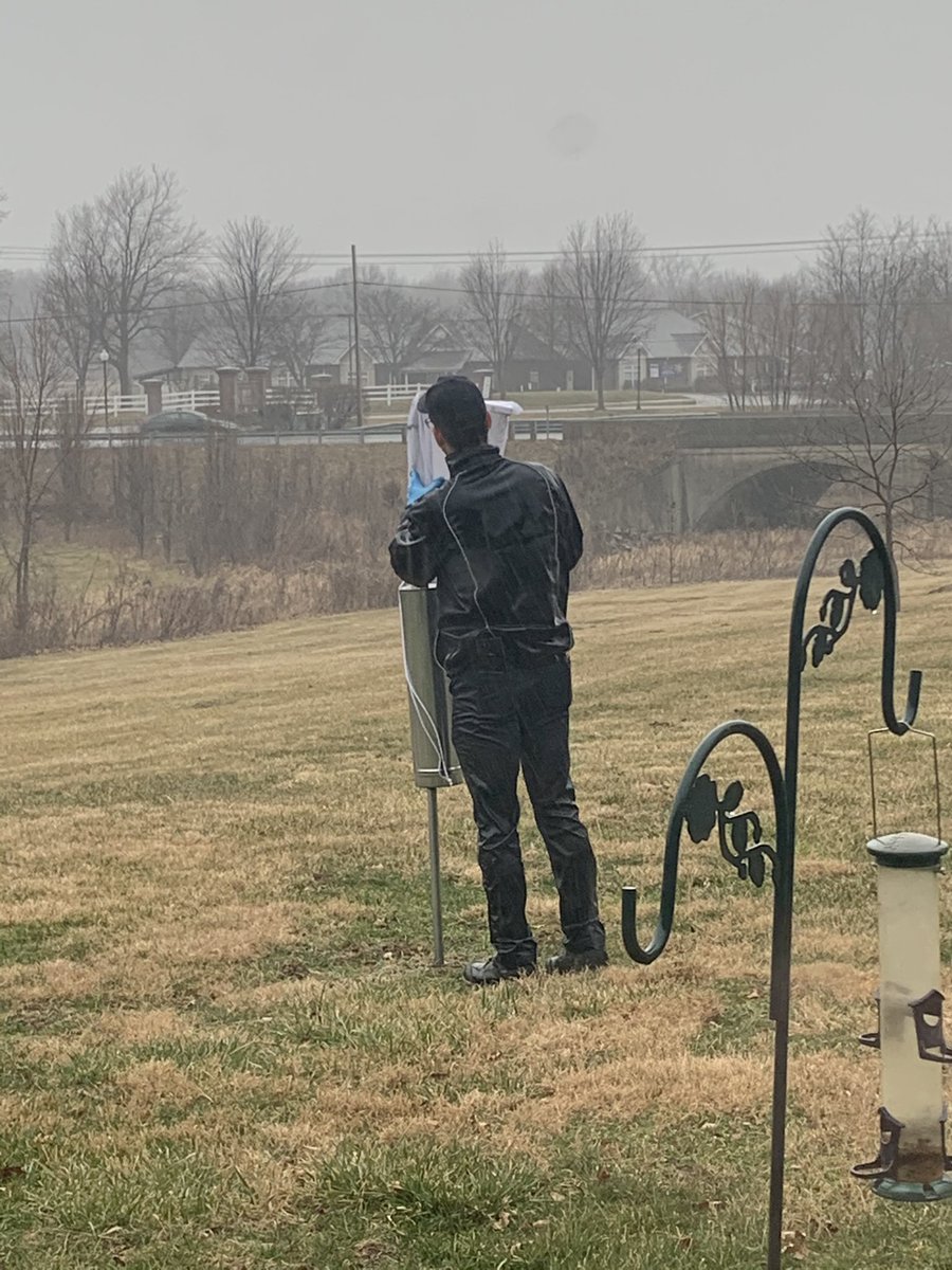 Now that is dedication....pouring down rain and working to rescue a bird at one of the #janus blue bird boxes!