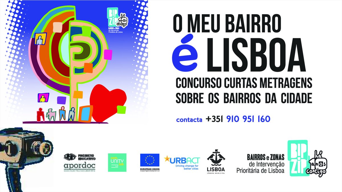 CamaraLisboa's tweet photo. O meu Bairro é Lisboa.🏡
Para celebrar os 10 anos  #BIPZIP, a Câmara de #Lisboa e a Apordoc vão selecionar 10 ideias originais para realizar 10 curtas-metragens sobre os bairros de Lisboa!
📢Inscrições até 5 de abril às 23h59
👉https://t.co/REOM0W0PcS https://t.co/Du2eQhajSJ