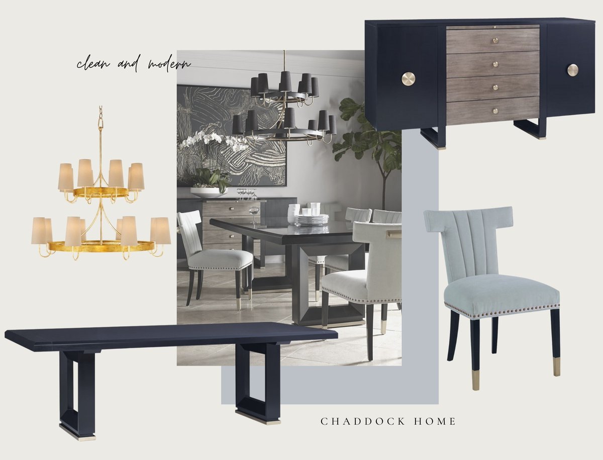 MeridienWorld's tweet photo. This dining room setting from @chaddockhome has both a clean and modern aesthetic. 

Chaddock Furniture Workroom continues to strive and value the crafting of custom made furniture.
.
.
.
#chaddock #customfurniture #diningroom #modern #clean #furnishingtheworld #design https://t.co/RTYVAmfaxe