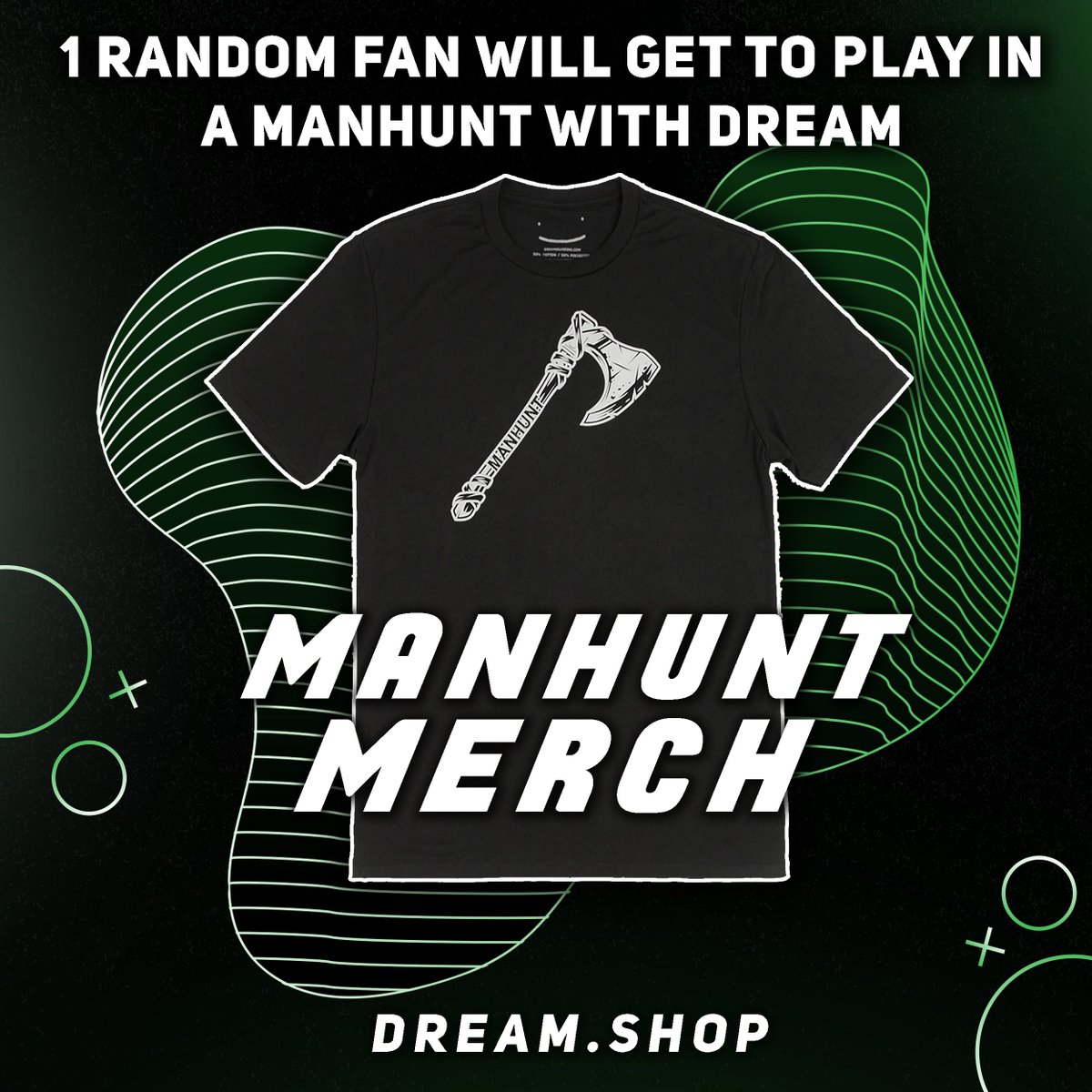 One random fan will be selected to play in a Manhunt video with me! Check out the new Manhunt T-Shirt on my Merch store for more details :)

dream.shop