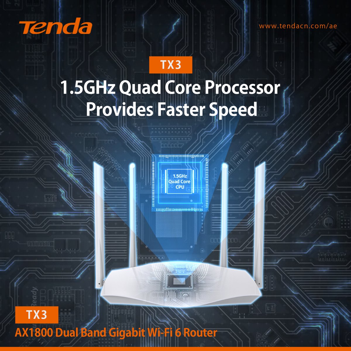 TendaMea's tweet photo. Tenda TX3 - AX1800 Dual Band Gigabit Wi-Fi 6 Router
Faster, More Stable and More Connection

#tendamea #tenda #wifi #security #uae #wlan #triband #wifi6 #gamingrouter #highspeedrouter #wifi #tx3 #tendatx3 #tendawifi6 #iotdevice #routers https://t.co/7Z0CjDDmNv