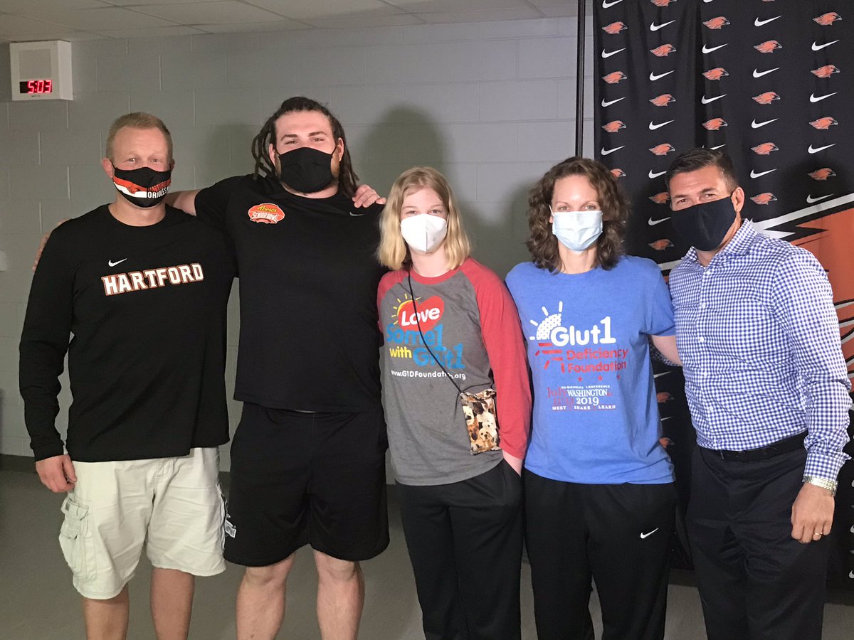 lanceallan's tweet photo. A heartwarming story on @tmj4 tonight at 6:20pm.  As he gets ready for the NFL draft, Quinn Meinerz @QMeinerz is giving back to @HUHS_Athletics and his friend Alaina Shelsta who has a rare disease, yet both look for the positive and how you can help @Hugs4Alaina https://t.co/lPR1O7DK1I
