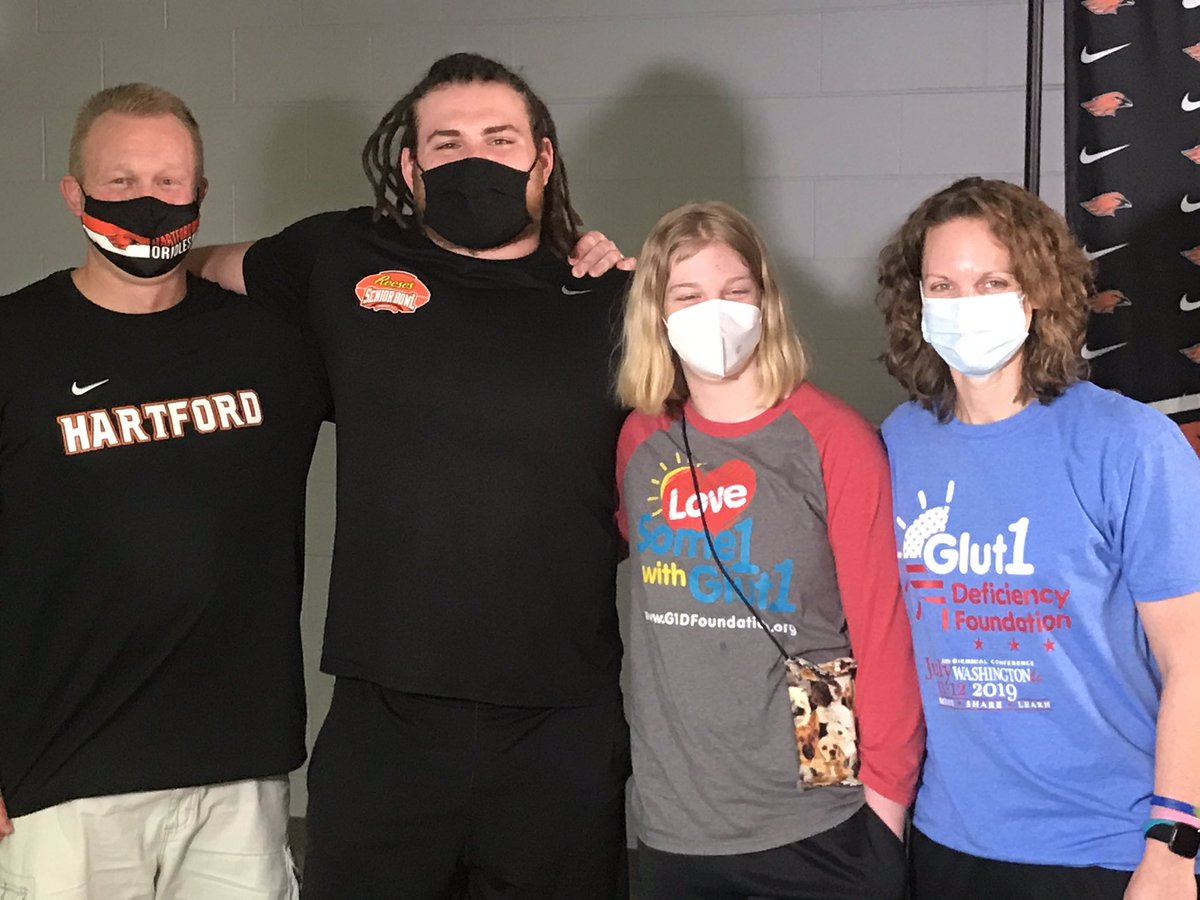 lanceallan's tweet photo. A heartwarming story on @tmj4 tonight at 6:20pm.  As he gets ready for the NFL draft, Quinn Meinerz @QMeinerz is giving back to @HUHS_Athletics and his friend Alaina Shelsta who has a rare disease, yet both look for the positive and how you can help @Hugs4Alaina https://t.co/lPR1O7DK1I