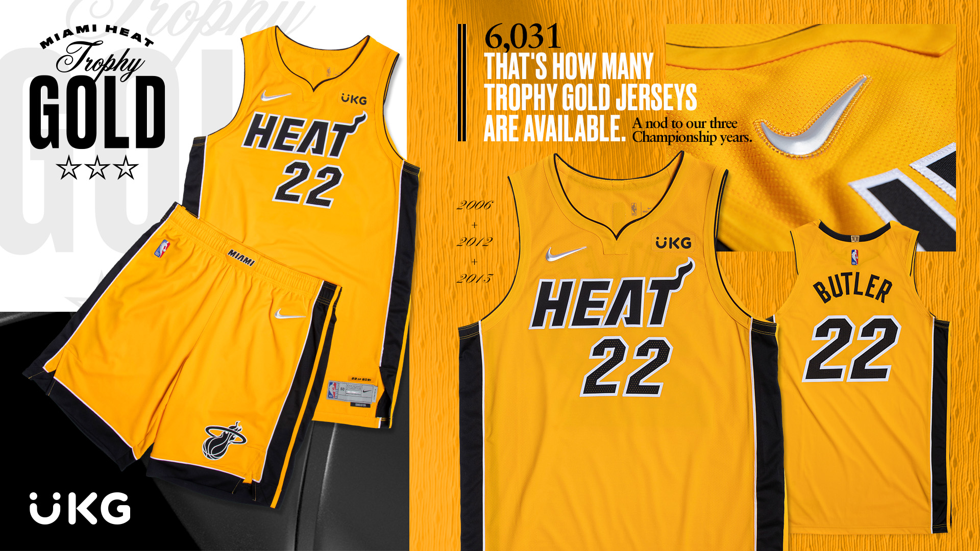 Heat unveil 'Trophy Gold' uniforms that debut Thursday night