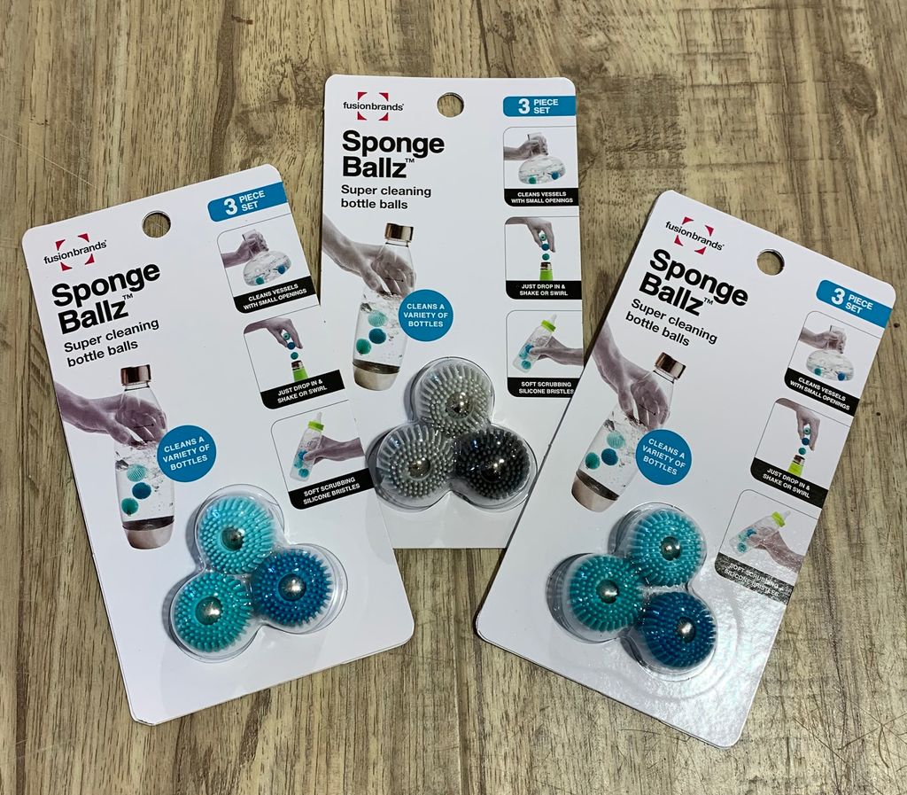 Our Gadget of the Month for March is something that makes cleaning water bottles a breeze! Sponge Ballz are weighted silicone balls that get into areas that bottle brushes can’t! Perfect for water bottles, baby bottles, vases and more! $11.95/pkg. Available at all locations!
