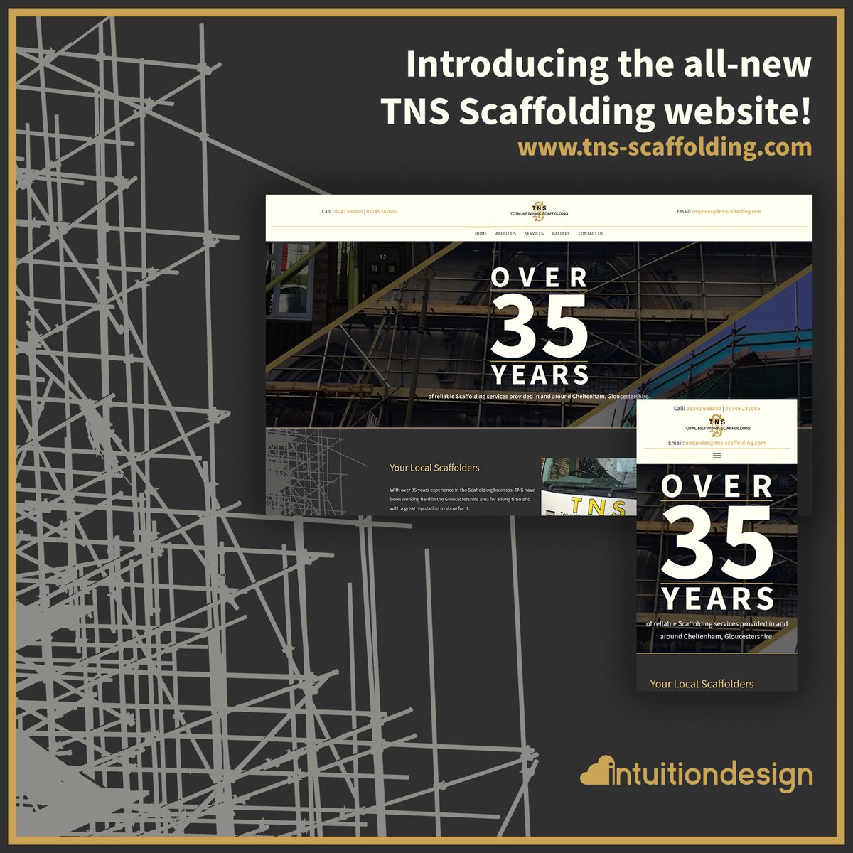 New website completed for long-established Cheltenham Scaffolding company TNS! This was a fun one! #newwebsite #webdesign #scaffolding #cheltenham