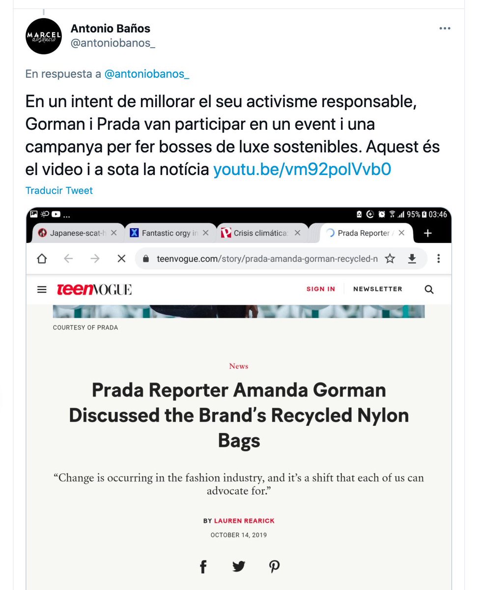 Mon Bosch On Twitter Antonio Banos Dirigente De La Cup Feminista Y Progre Hace Un Tweet Con Foto De La Pantalla De Su Ordenador Sobre Un Tema De Moda Las Otras Pestanas