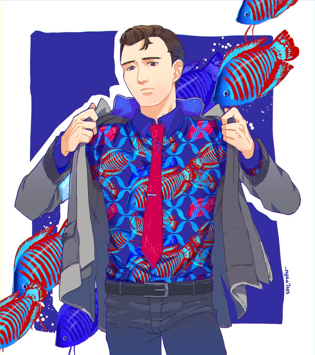 og3_sk's tweet photo. Corrupted by Hank's sense of fashion #dbh #rk800 https://t.co/EsSbVOe53f