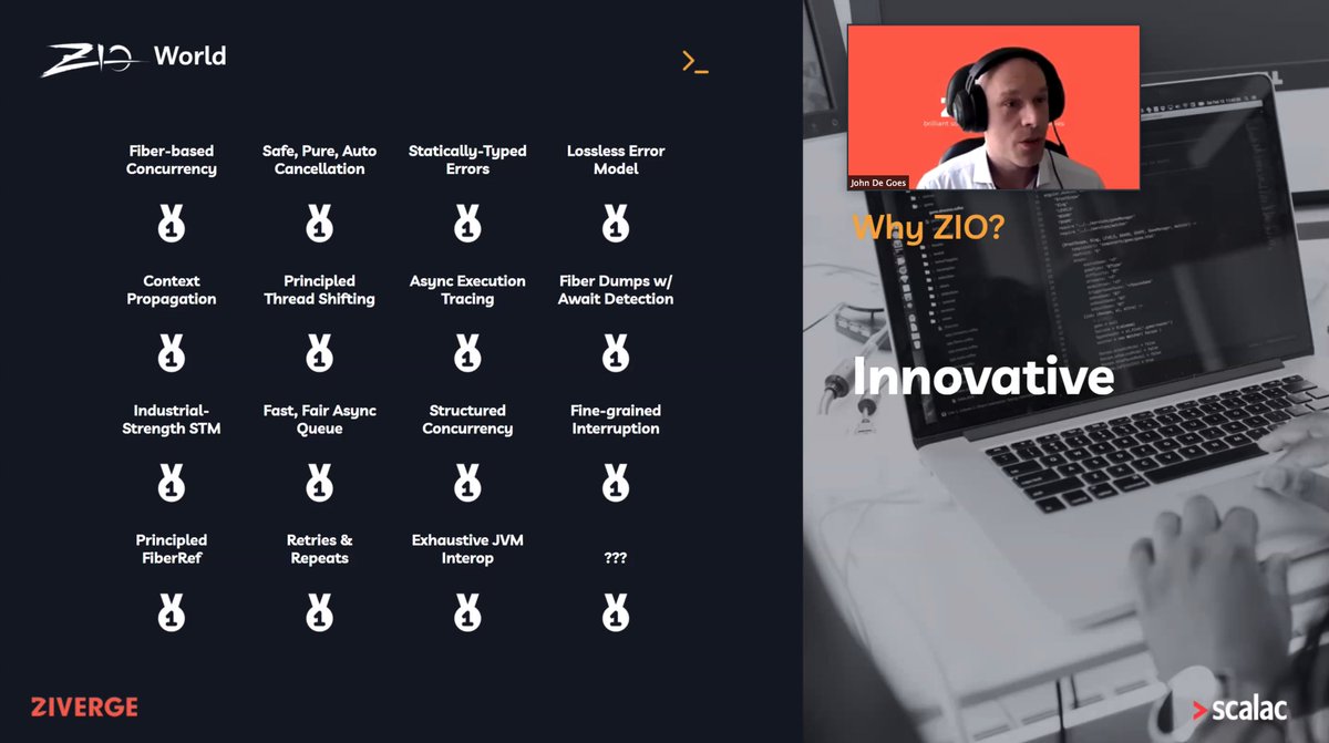 philip_schwarz's tweet image. current status: just watched @jdegoes present &apos;Why Scala ZIO?&apos; #zioworld #zio
