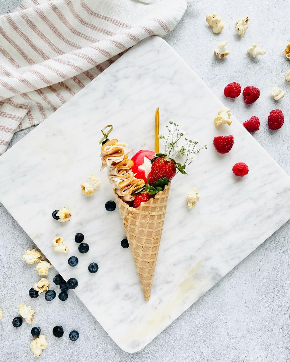 Charcuterie in an ice cream cone? Count us in! @forage.and.gather.boards made this genius creation filled with our Sweet and Salty and all your favorite fruity snacks 🍓