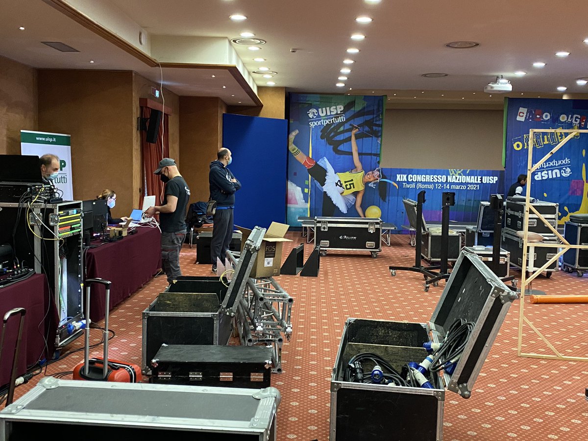 Uisp Nazionale (@uispnazionale) on Twitter photo Tra 24 ore collegati con #Facebook e #Youtube <a href="/UispNazionale/">Uisp Nazionale</a> per seguire avvio Congresso Nazionale Uisp. Ecco il backstage 🚧della sala da dove verranno gestiti i collegamenti con delegati e con ospiti <a href="/VinceManco/">Vincenzo Manco</a> <a href="/TizianoPesce/">Tiziano Pesce</a> <a href="/giomalago/">Giovanni Malagò</a> #Cozzoli <a href="/SporteSaluteSpA/">Sport e Salute</a> <a href="/sbonaccini/">Stefano Bonaccini</a> Tra 24 ore collegati con #Facebook e #Youtube <a href="/UispNazionale/">Uisp Nazionale</a> per seguire avvio Congresso Nazionale Uisp. Ecco il backstage 🚧della sala da dove verranno gestiti i collegamenti con delegati e con ospiti <a href="/VinceManco/">Vincenzo Manco</a> <a href="/TizianoPesce/">Tiziano Pesce</a> <a href="/giomalago/">Giovanni Malagò</a> #Cozzoli <a href="/SporteSaluteSpA/">Sport e Salute</a> <a href="/sbonaccini/">Stefano Bonaccini</a>