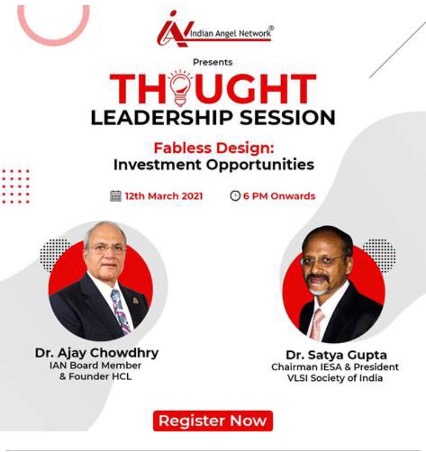 iesaonline's tweet image. Join us on 12 Mar 2021 at 6:00PM IST for the #ThoughtLeadership Session on Investment Opportunities in #FablessDesign by @ianetwork 
us02web.zoom.us/webinar/regist… 

#Investments #startups 

@AjaiChowdhry @SatyaGuptaVLSI @sandeepaurora @rkhushu @TyagiVivek88 @_StartupEvents