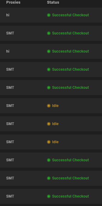 unbindablee's tweet image. 8 Checksouts from 11 tasks. Thank you Velox and SMT 🚀
Bots: @VeloxBots 
Proxies: @SmtProxies