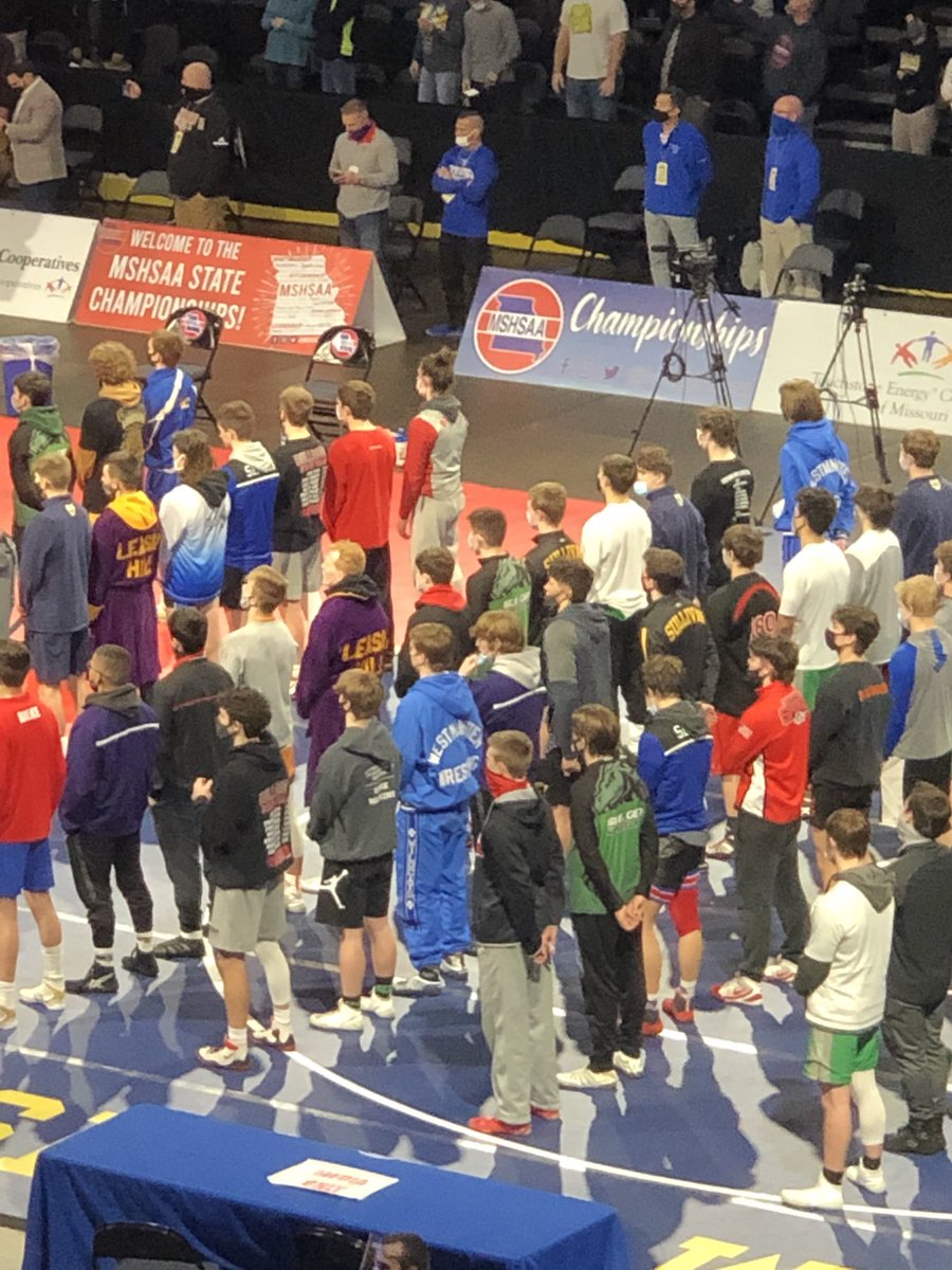 Go Cats Go! Opening ceremonies with our wrestlers at State! ⁦<a href="/AthleticsWCA/">WCA Athletics</a>⁩ Let's go boys! ⁦<a href="/kbriden22/">Kirk Briden</a>⁩