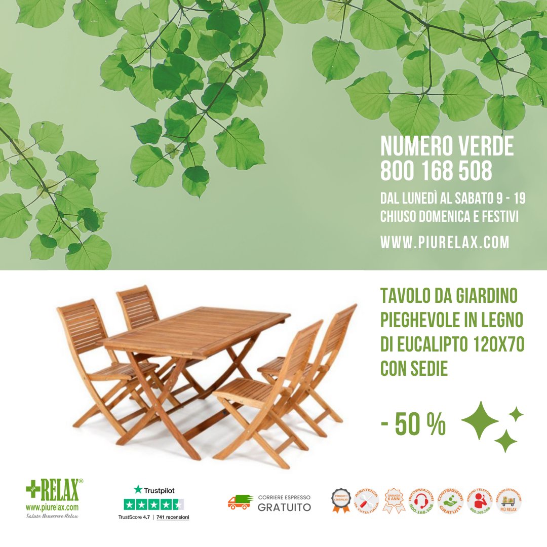 PiuRelax's tweet photo. La #primavera sta arrivando e torna la voglia di sistemare il #giardino? 🤩
Set #tavolo + #sedie Più #Relax in #legno di #eucalipto è perfetto per rendere accogliente il tuo #spazio #verde esterno 💚
Dettagli -->> https://t.co/Op7RFFCCLm
#casa #benessere https://t.co/ZLYiXoXHrK