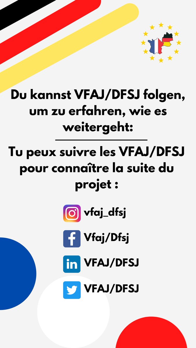 christophearend's tweet photo. ▶️Projet citoyen #VFAJ/#DFSJ début de la phase consultative :
1⃣des jeunes 🇫🇷➕🇩🇪 autour des enjeux phares de nos sociétés (identité 🇪🇺, l’écologie 🌳🟢etc...)
➡️Le but : faire entendre les perspectives des jeunes sur les relations 🇫🇷🇩🇪
#Jeunesse #partenariat #Allemagne #France https://t.co/dHVzlsX328