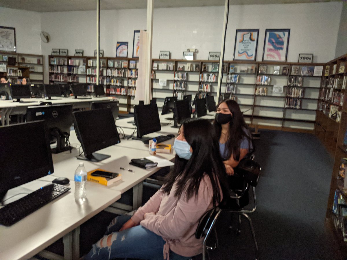 LHSprojectLIT's tweet photo. Day one of #SEYA21 and we're so happy to be on this virtual field trip! It feels good to do something somewhat normal. @seyabookfest 
#JustReadIt
@LHSintheNews https://t.co/XJ9XwpVOZm