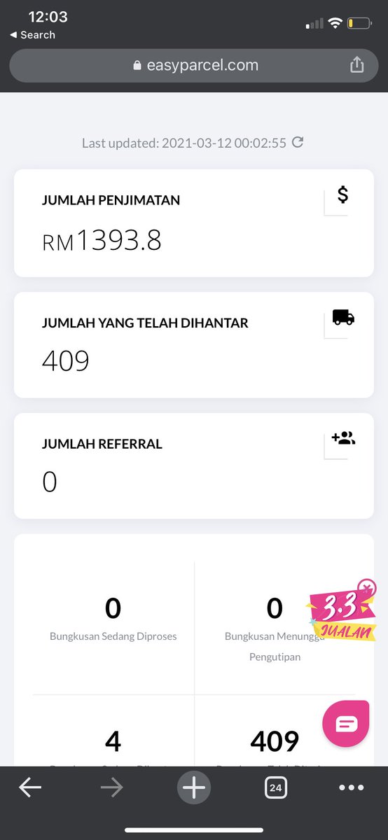 SyuhadaSuhain1's tweet photo. Last, I love so much @easyParcel because it changed my whole experience as a small seller. more benefit i will get when i used this. I have been using this sistem since last year, see how much parcel and i jimat rm1k+ ya. Thank you so much @easyParcel #easyparcel https://t.co/eBmGBQaZQs