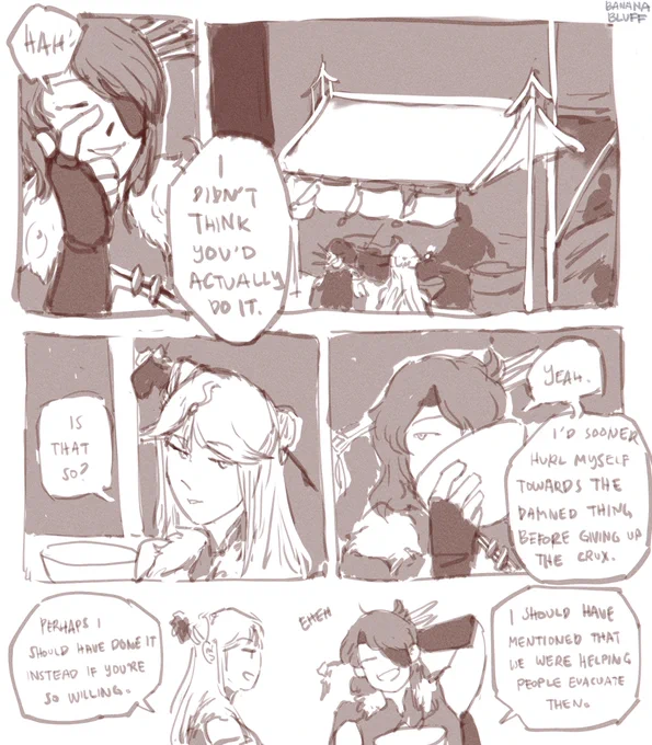 a (very) wordy and banter heavy beiguang comic set post Osial

done for day 3 prompt sacrifice for  #beiguangweek2021 :D 