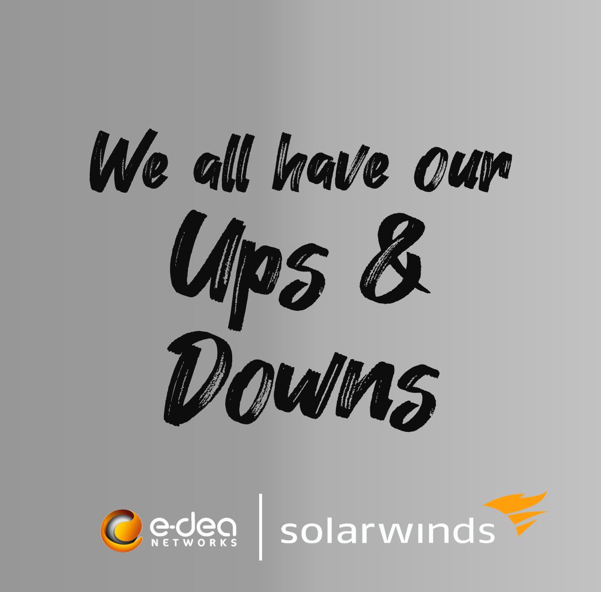 EdeaNetworks's tweet photo. We all have our Ups &amp; Downs! 👆🏻👇🏻

So we decided to show our support to @solarwinds as a Latam #Partner and created this video for them! 🧡

Check out the video 📺 in the thread! 

#SolarWinds #WeveGotYourBack https://t.co/pqARI1rBlN
