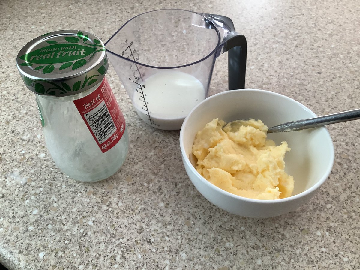 StJamesFood's tweet photo. Year 10 pupils spent last week looking at emulsification and managed to successfully churn their own butter using a jam jar! They then incorporated the butter into a range of baked products as an additional challenge #foodscience #emulsification #excellence #WeAreStJames https://t.co/W3fynzbO5T