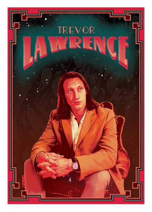 TomVH's tweet photo. Here are a few of the card designs from the Trevor Lawrence set that will be released by @Topps in April. All 50 cards will have a unique design, 20 are created by Lawrence’s brother and sister-in-law https://t.co/Gb93dkQeCN