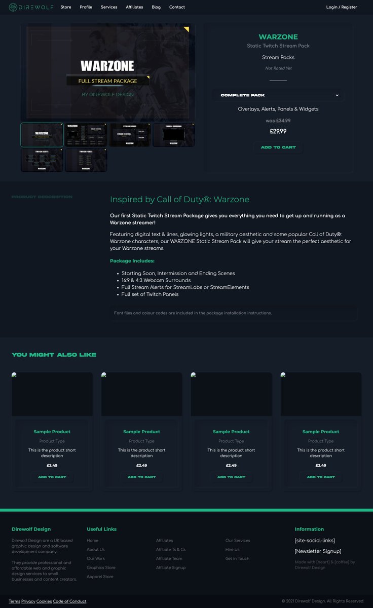 DirewolfDesign's tweet photo. Busy working on our new product page templates. Here's a sneak peak at how things are looking so far (obviously some content hasn't been added yet).

Let us know what you think in the comments!

#100DaysOfCode #webdev #webdesign https://t.co/Pan8A13xDe