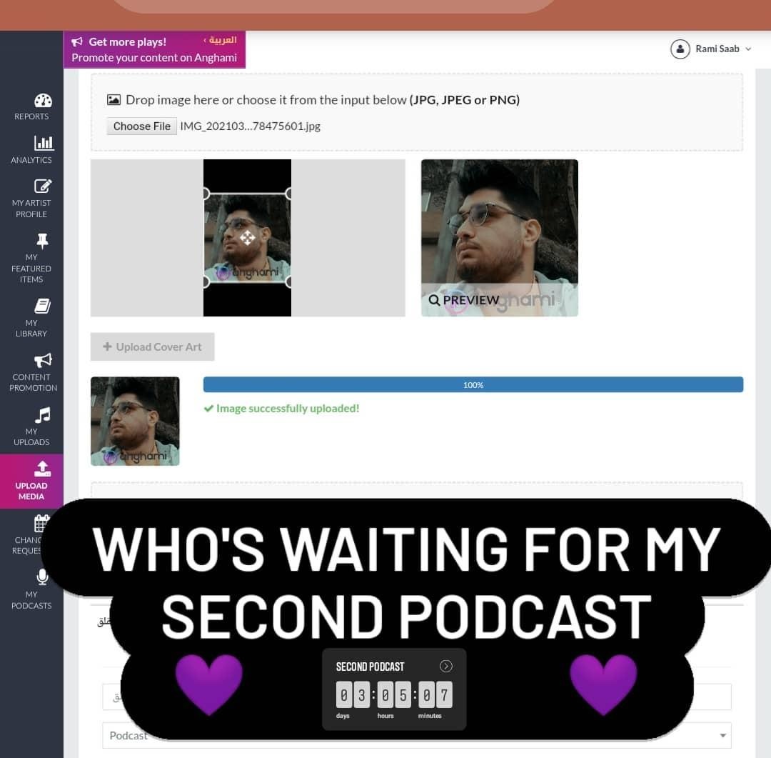 ramiasb1's tweet photo. Monday 15 March On Anghami
I will talk about my first experience
I need you all to listen to me
✨ Voices are true ✨ 💜💜
#SecondPodcast
@anghami @AnghamiCare https://t.co/FbaDIvH8QA