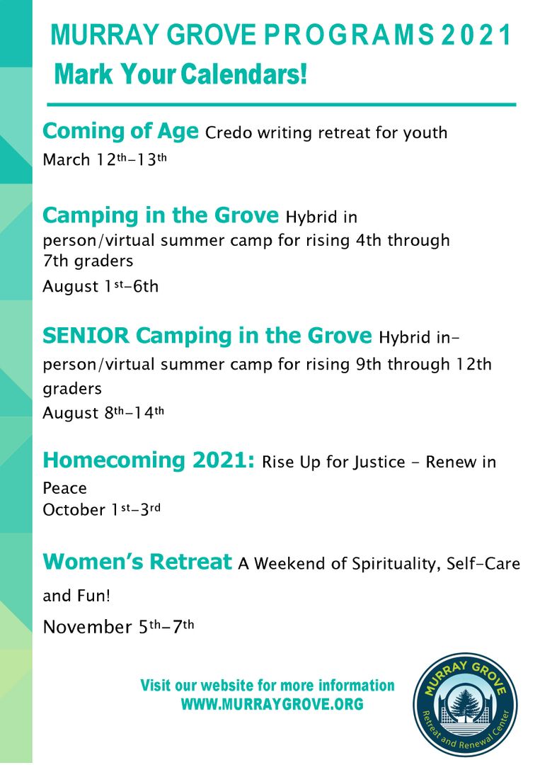 We are moved by our mission and happy to continue to find ways to connect with you.
These are our 2021 Program Offerings, help us spread the word!