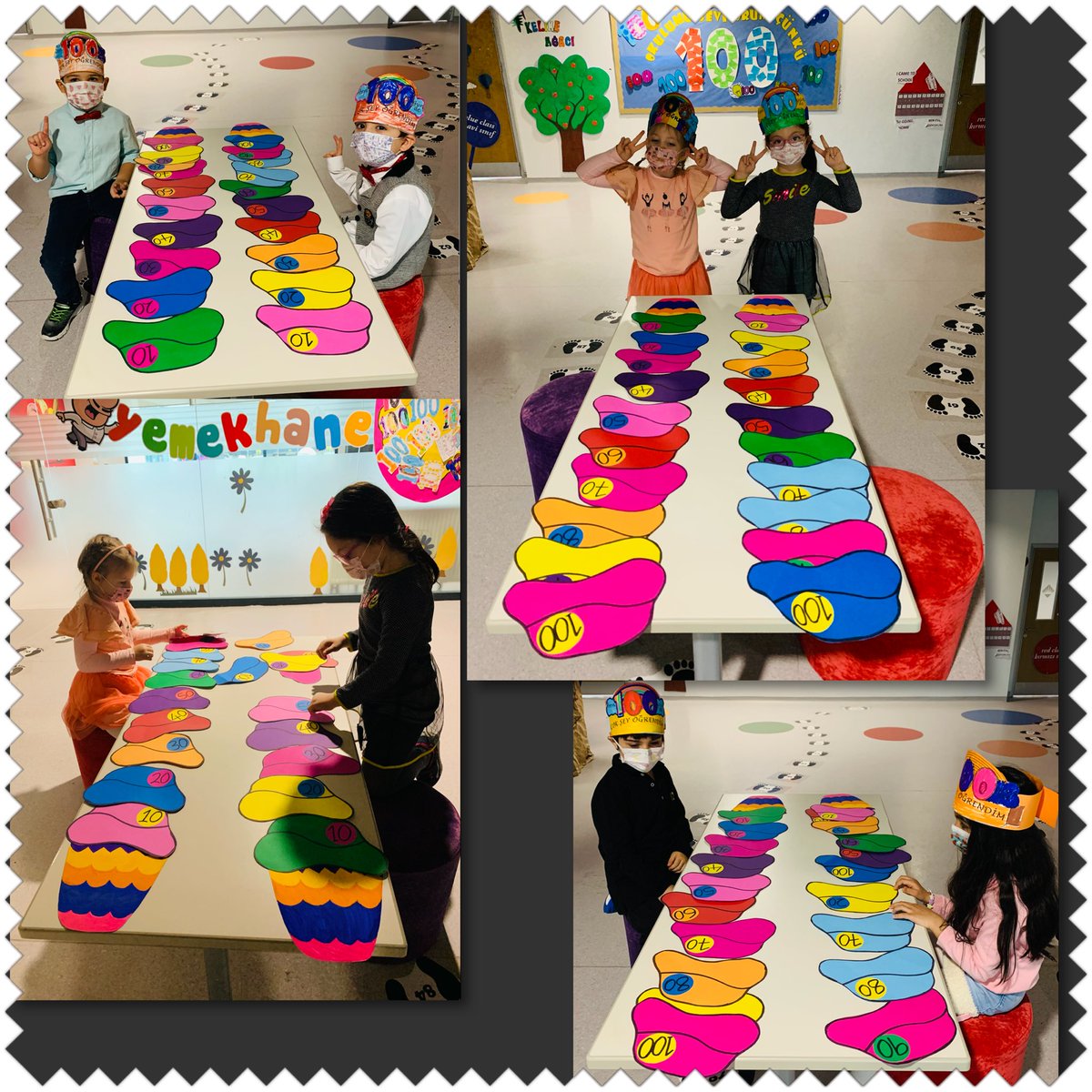 Victori40350105's tweet photo. 100 days of school 🎉🎉 #thrilling #Absolutelyfun @mduranoznacar @delibas_esin @ForeignOmerli https://t.co/FtRIlXdz7Z