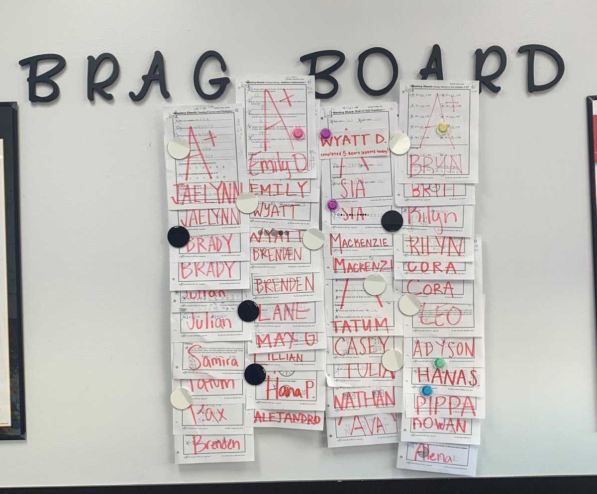 MathWestSeattle's tweet photo. So many of our students have been acing their Mastery Checks this month! Our Brag Board is so full, keep up the good work everyone!! 😍💯🌟

https://t.co/05B0fkFRzG
#Mathnasium #tutoring #MathisFun https://t.co/jfDlpJQPYW