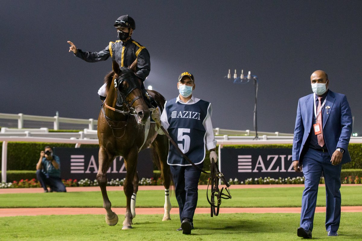 RacingDubai's tweet image. تفوق " مشاكل " في انتزاع لقب الشوط الرابع الرئيسي برعاية " مينا من عزيزي " لمسافة 1600 متر بقيادة الفارس زافير زياني وإشراف المدرب سالم بن غدير 

#MeydanRacing #TryDifferent @AziziGroup