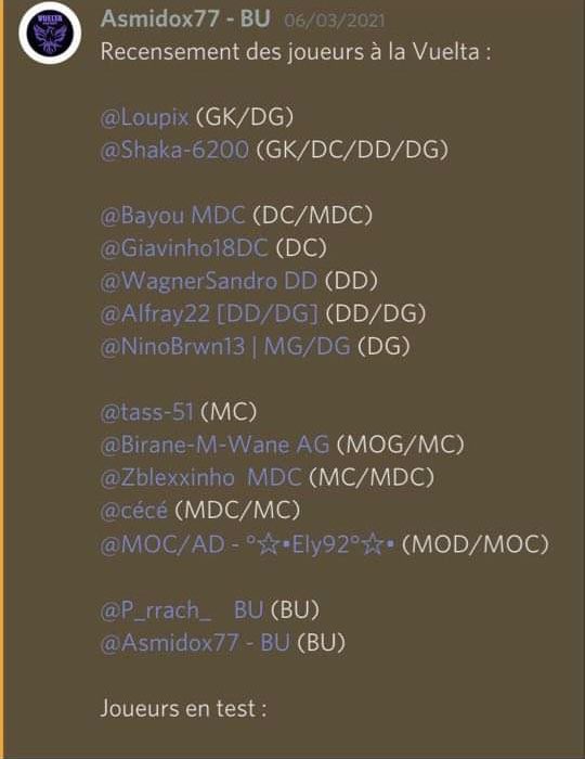 🛑 LINE-UP 🛑

Continuons avec notre ROSTER FIFA PS4 :