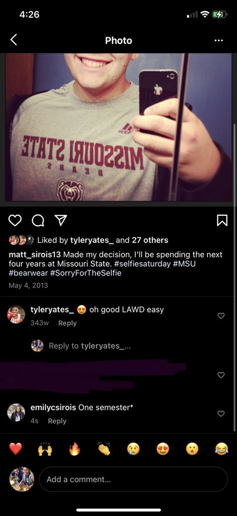 matt_sirois's tweet photo. Emily went to an old Instagram post and did me dirty lmfao https://t.co/HGVdz0jxFb